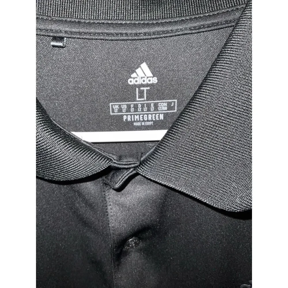 Adidas Golf Performance Primegreen Black Polo Shirt Size L Tall